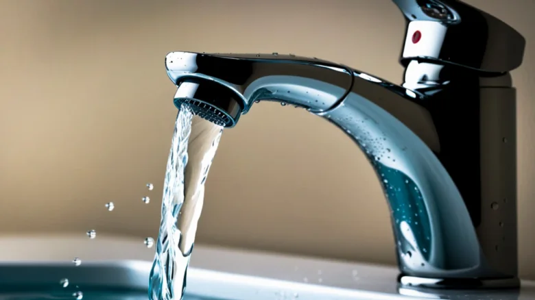 Water faucet with stream