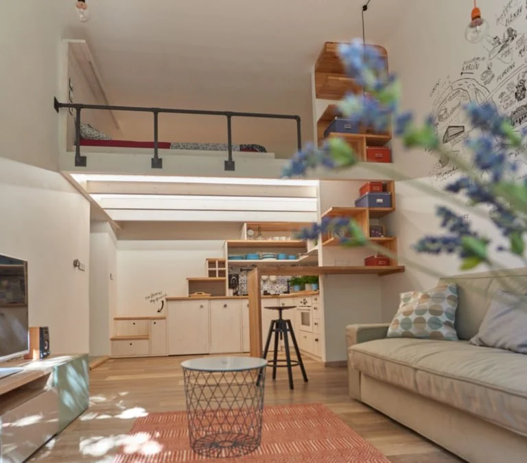 Loft bed room interior