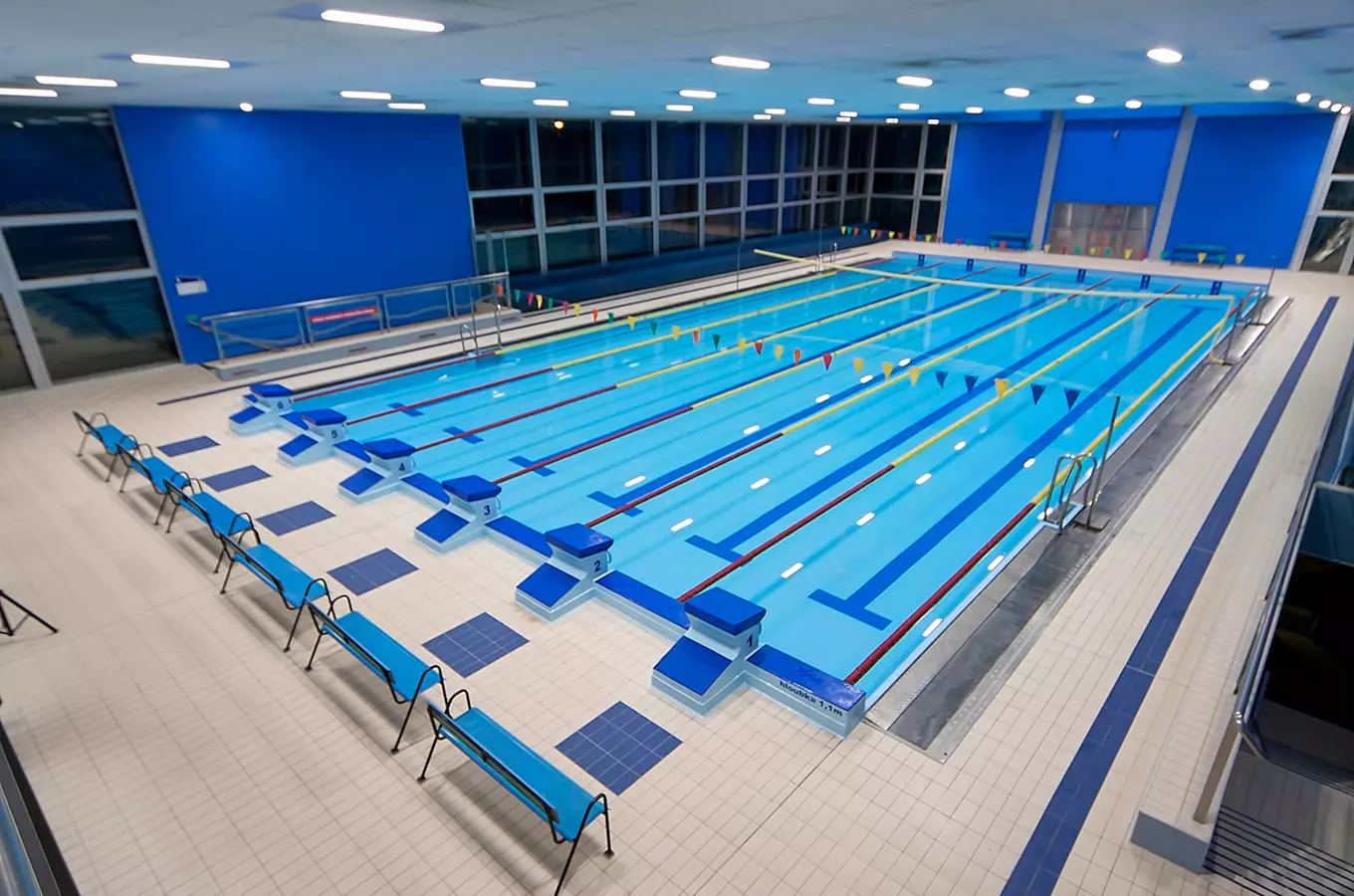 Indoor swimming pool lanes