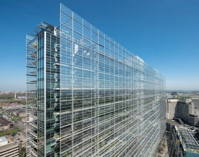 Glass facade building