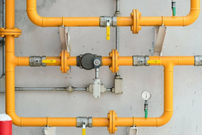 Gas pipes and meters