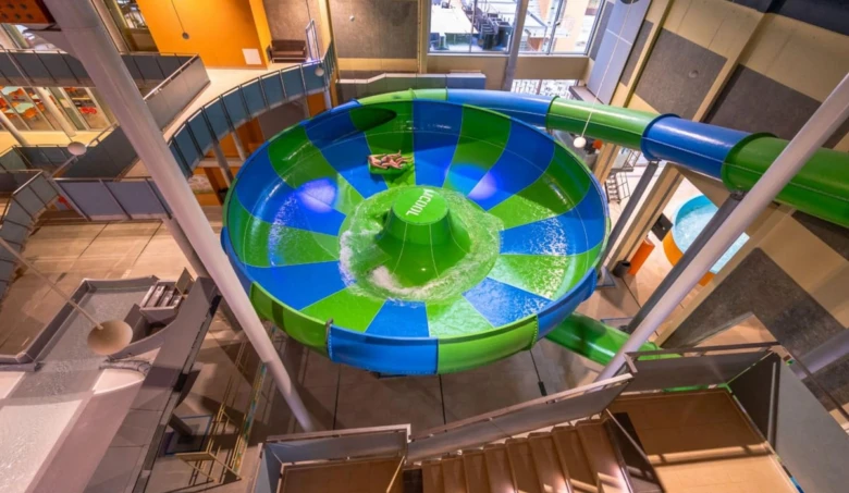 Indoor water slide pool