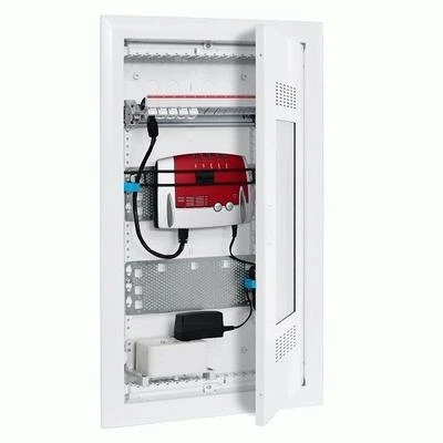 Electrical distribution board with equipment installed insid