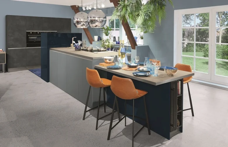 Blue kitchen island design
