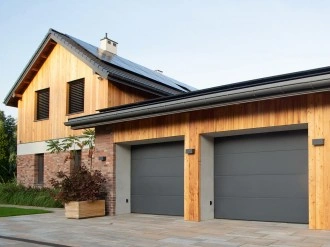 Modern house with garage doors