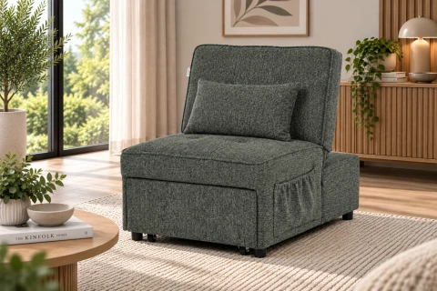 Grey reclining sleeper chair
