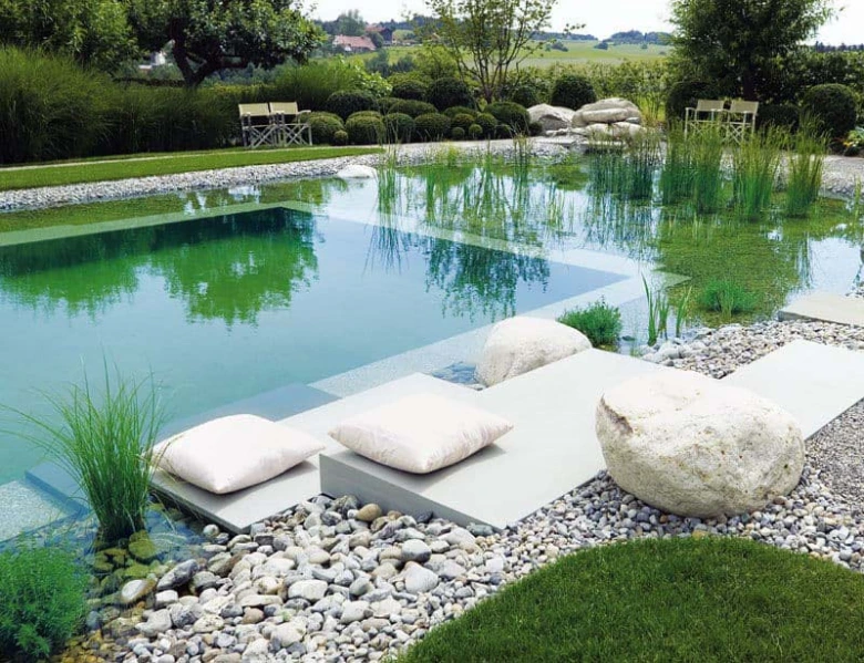 Garden pool with natural design