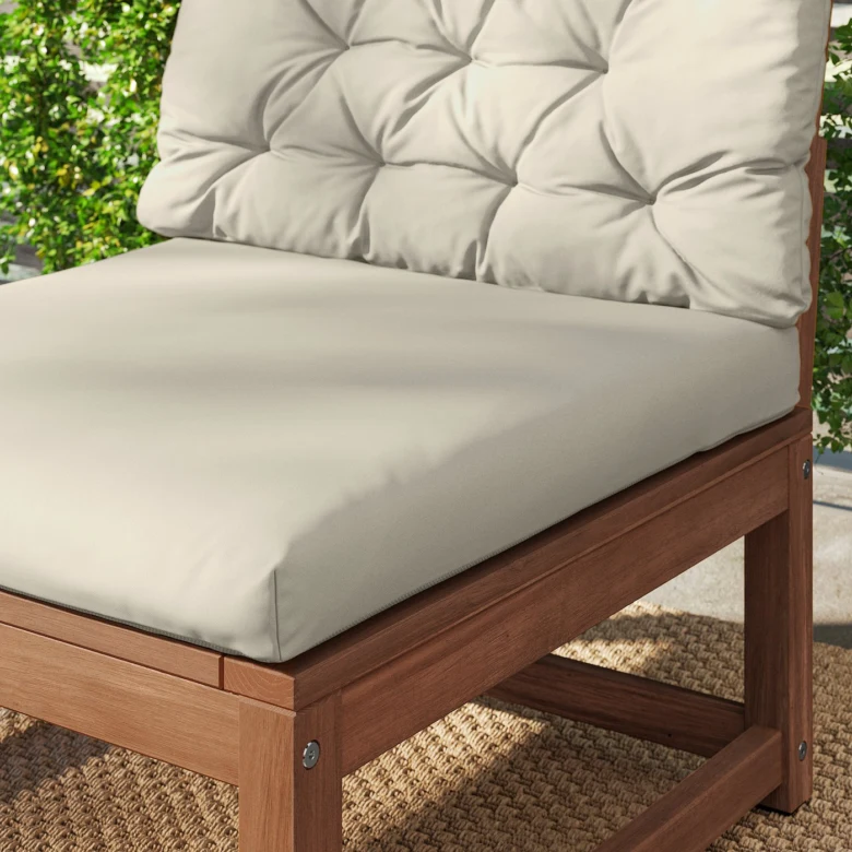 Outdoor lounge chair with cushions